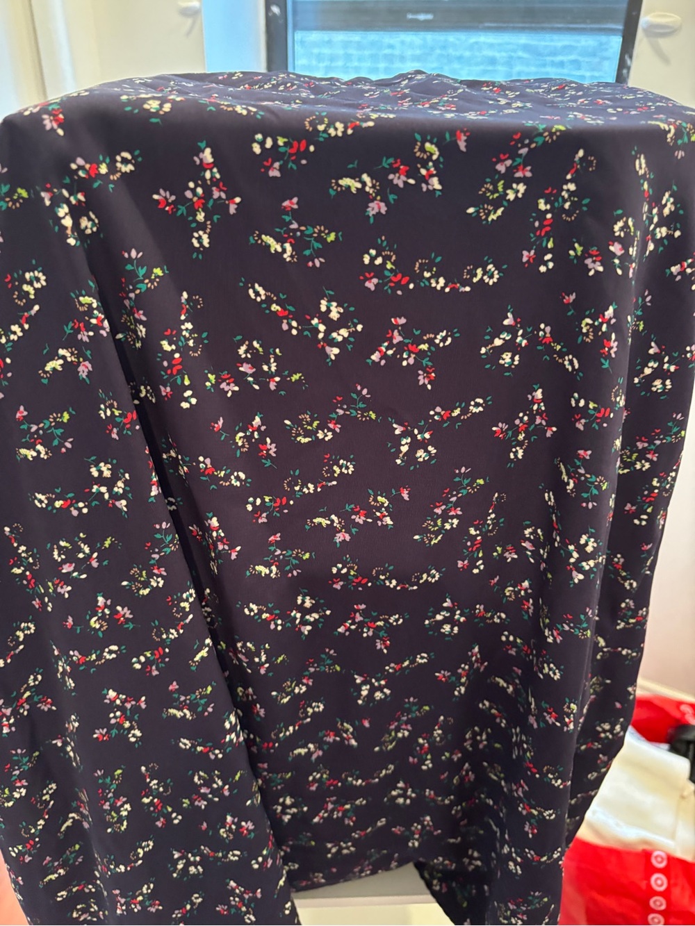 Lulu's Navy Floral Midi Skirt